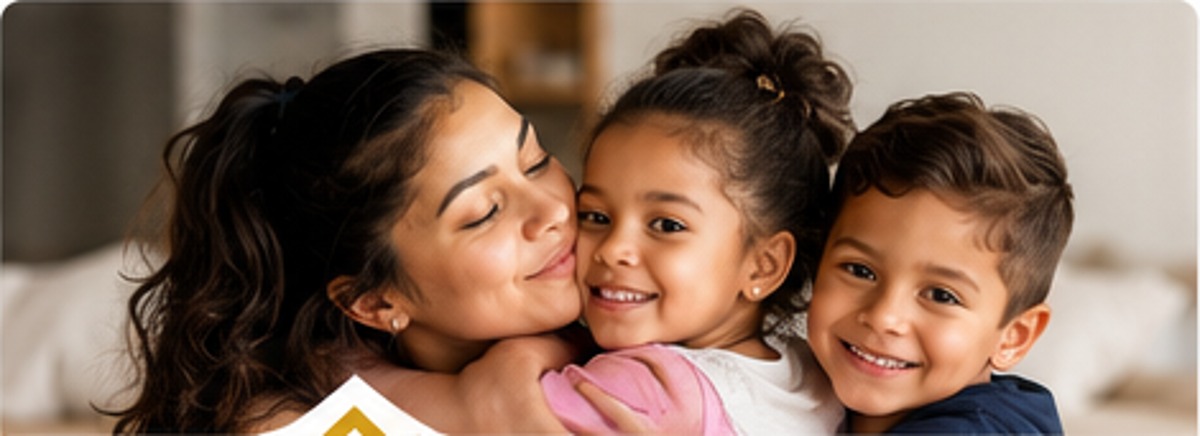Mother and children representing family restoration and hope