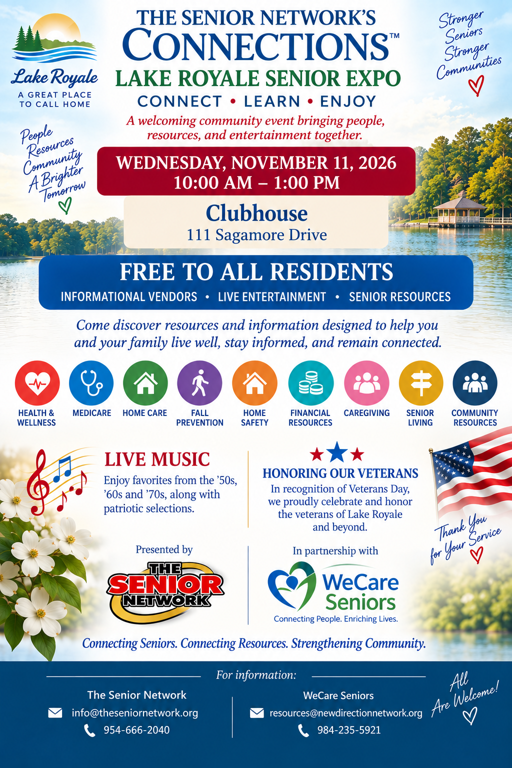 Lake Royale Senior Expo flyer for November 11, 2026